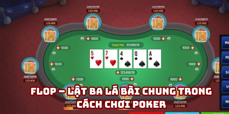 Vòng 2 được gọi tên là flop sẽ có lá thứ 3 được lật